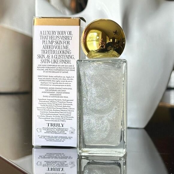 NIB Truly Vanilla Baby Luxury Body Oil Nourishing Antiaging Glistening Shimmer - Picture 6 of 12